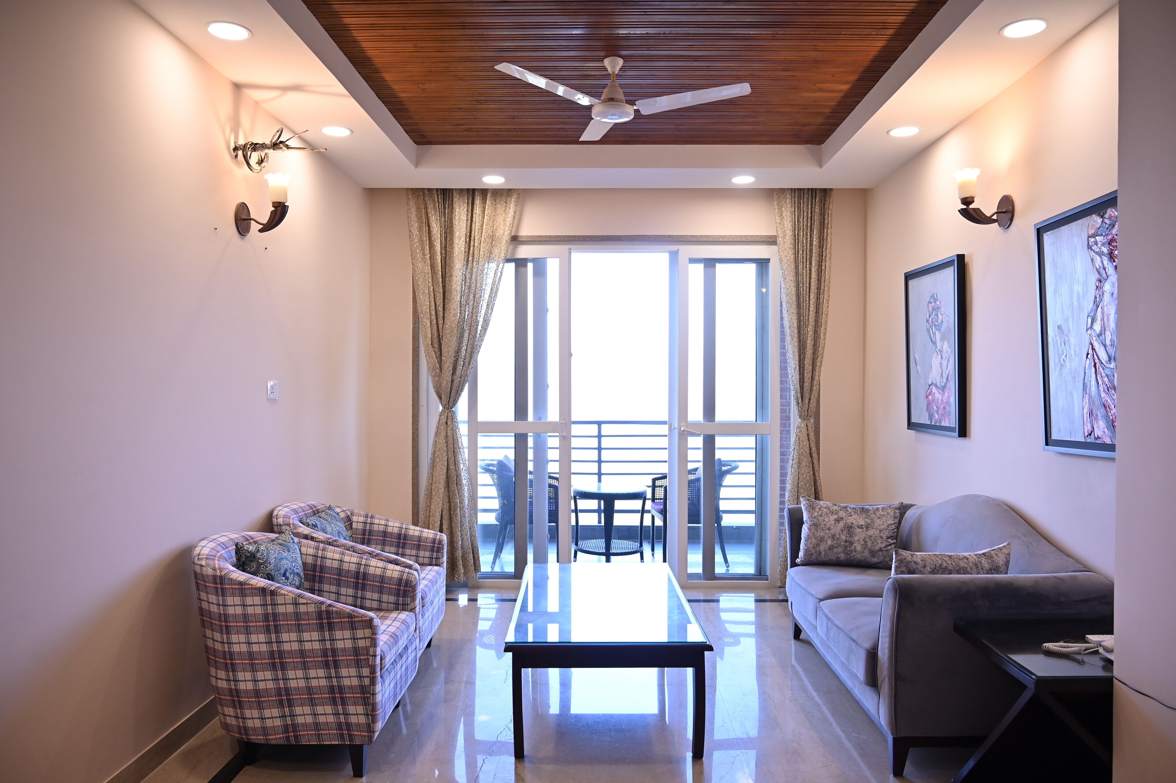 Luxury Room, 3 Bedrooms, Hill View | Living area | 32-inch TV with satellite channels