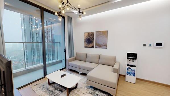 Deluxe Apartment, 2 Bathrooms, City View | 2 bedrooms, in-room safe, desk, blackout drapes - Luxury Apartment Metropolis NNP (Hanoi)