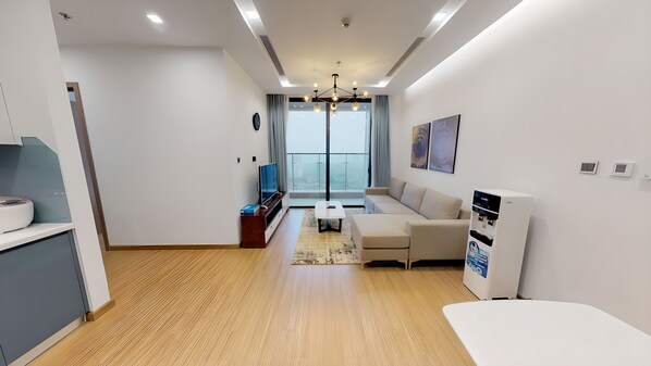 Deluxe Apartment, 2 Bathrooms, City View | Living area | Smart TV - Luxury Apartment Metropolis NNP (Hanoi)