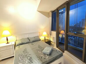 Apartament estàndard, vistes a la ciutat | 1 dormitori, llençols de cotó egipci i roba de llit d'alta qualitat