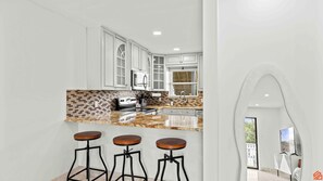 Fridge, microwave, oven, stovetop - Modern Okaloosa Island 2BR/2BA Gulf Retreat (Fort Walton Beach)