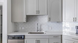 Fridge, dining tables