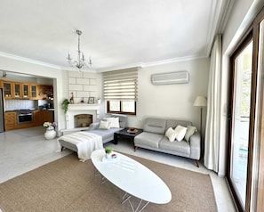 Smart TV, fireplace