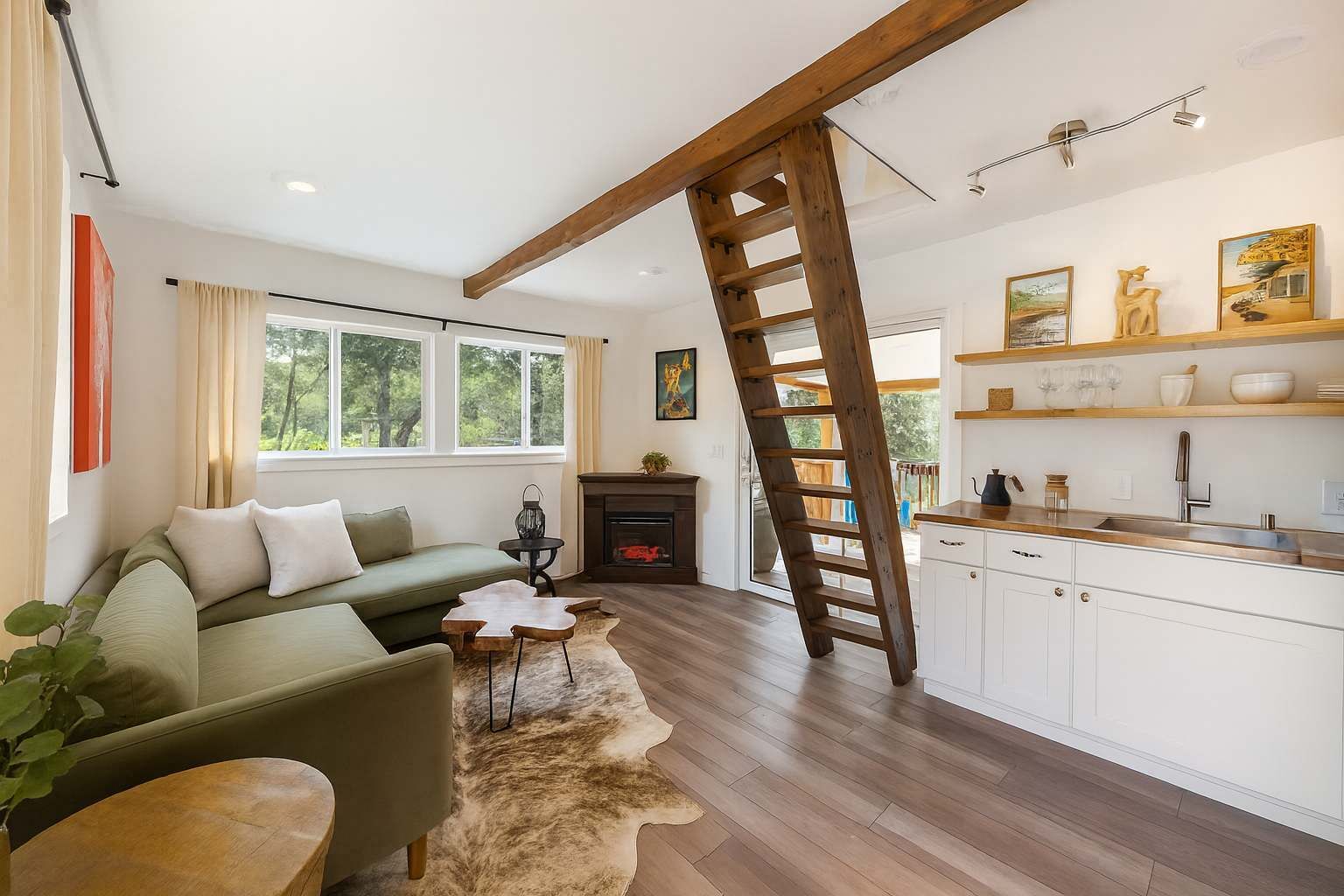 Télévision, cheminée