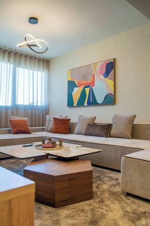 Living room - Tanger Central 3 Bedrooms Apt With Search View (Tangier)