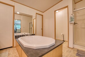 Hair dryer, towels, soap, toilet paper - Trout House, Trout House 4bd/3ba on the South Holston River (Bristol)