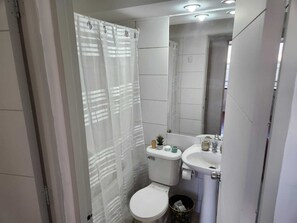 Hair dryer, towels, soap, shampoo - Amplio Departamento en Santiago Centro. A 1 Cuadra del Metro (Santiago)