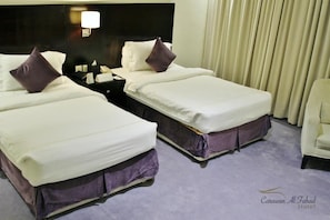 1 bedroom, hypo-allergenic bedding, down duvets, minibar