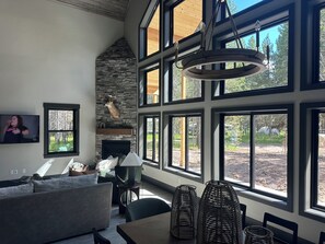 Interior - New 4 bedroom 2 Loft cabin w/ Hot tub on beautiful Bill’s Island.  Can sleep 16 (Island Park)