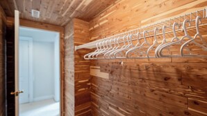 A wooden interior with a metal drying rack on the wall. - 25% Fall OFF, Luxury 3 Bdrms, 2 Baths, 2 Prk (Richmond Hill)