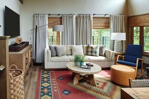 TV, fireplace, offices - Premier Villa Escape: Nature, Dining, Fireside (Stevenson)