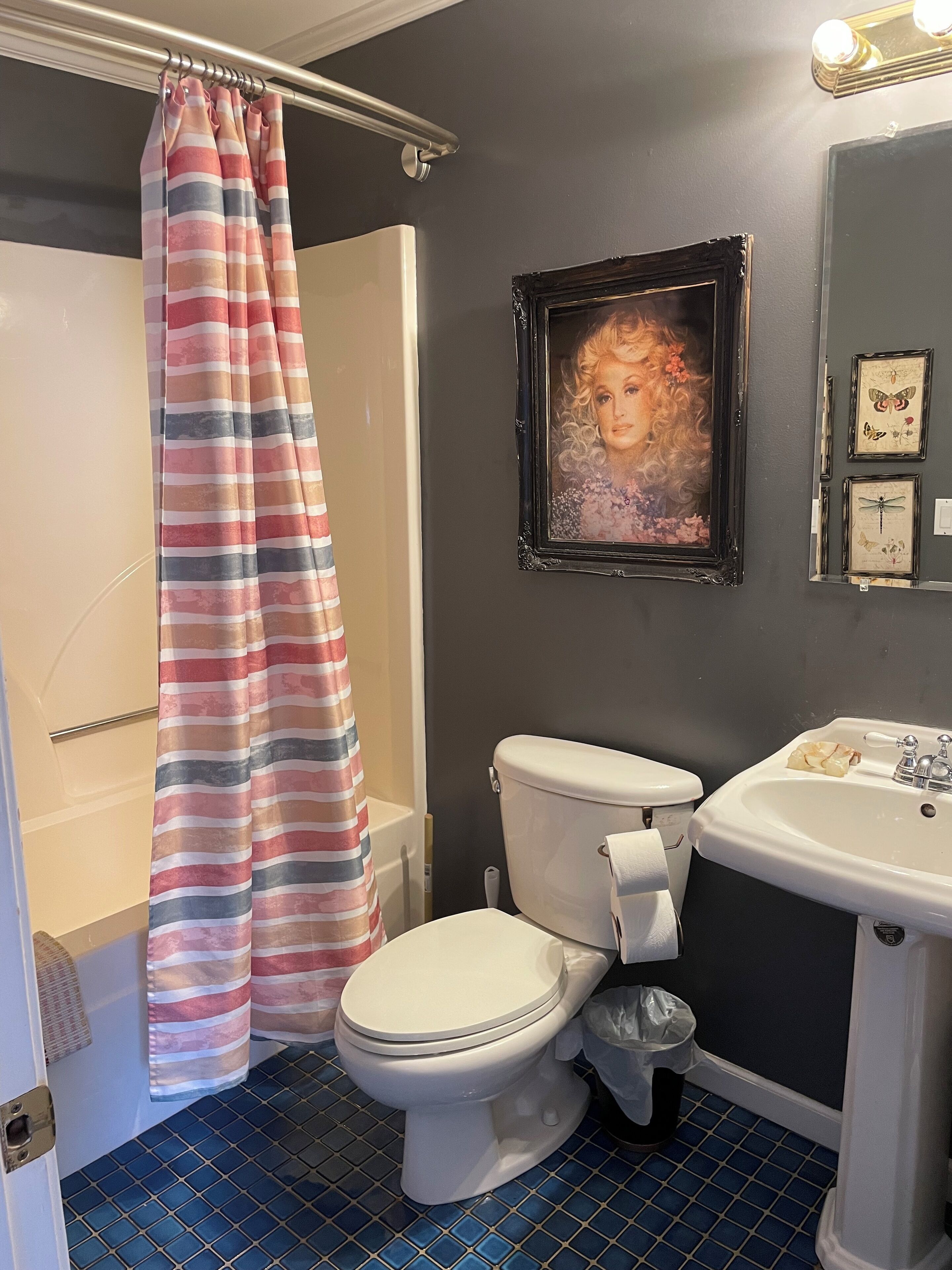Sèche-cheveux, serviettes fournies, savon, papier toilette