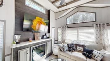 Smart TV, fireplace