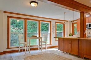 Fridge, microwave, oven, stovetop - House at Sacred Pines (Scott County)