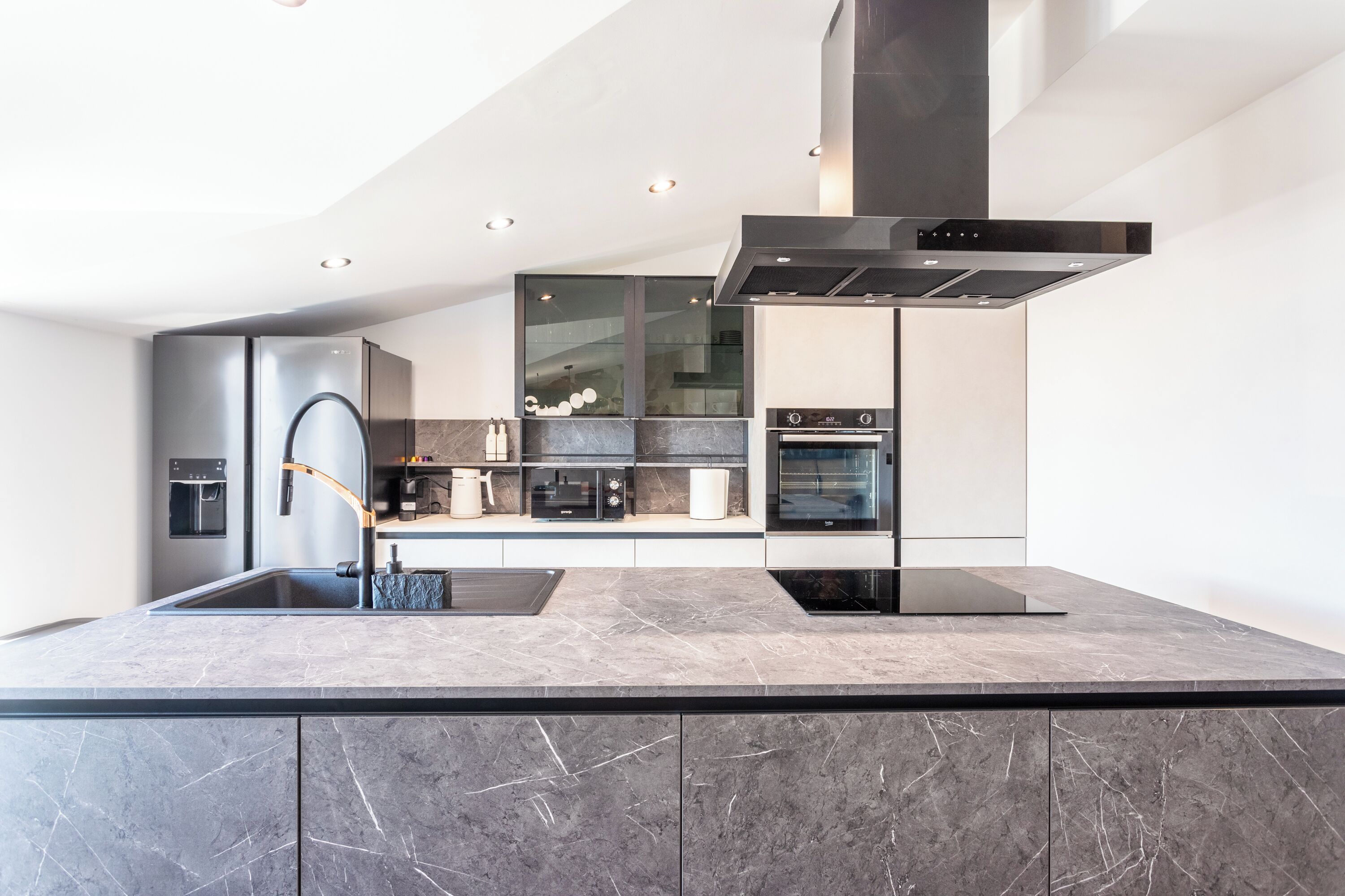 Apartment, 3 Bedrooms, Sea View | Private kitchen | Full-size fridge, oven, stovetop, dishwasher