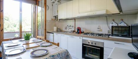 Fridge, oven, stovetop, dishwasher