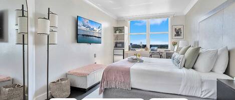 Iron/ironing board, travel crib, WiFi, bed sheets