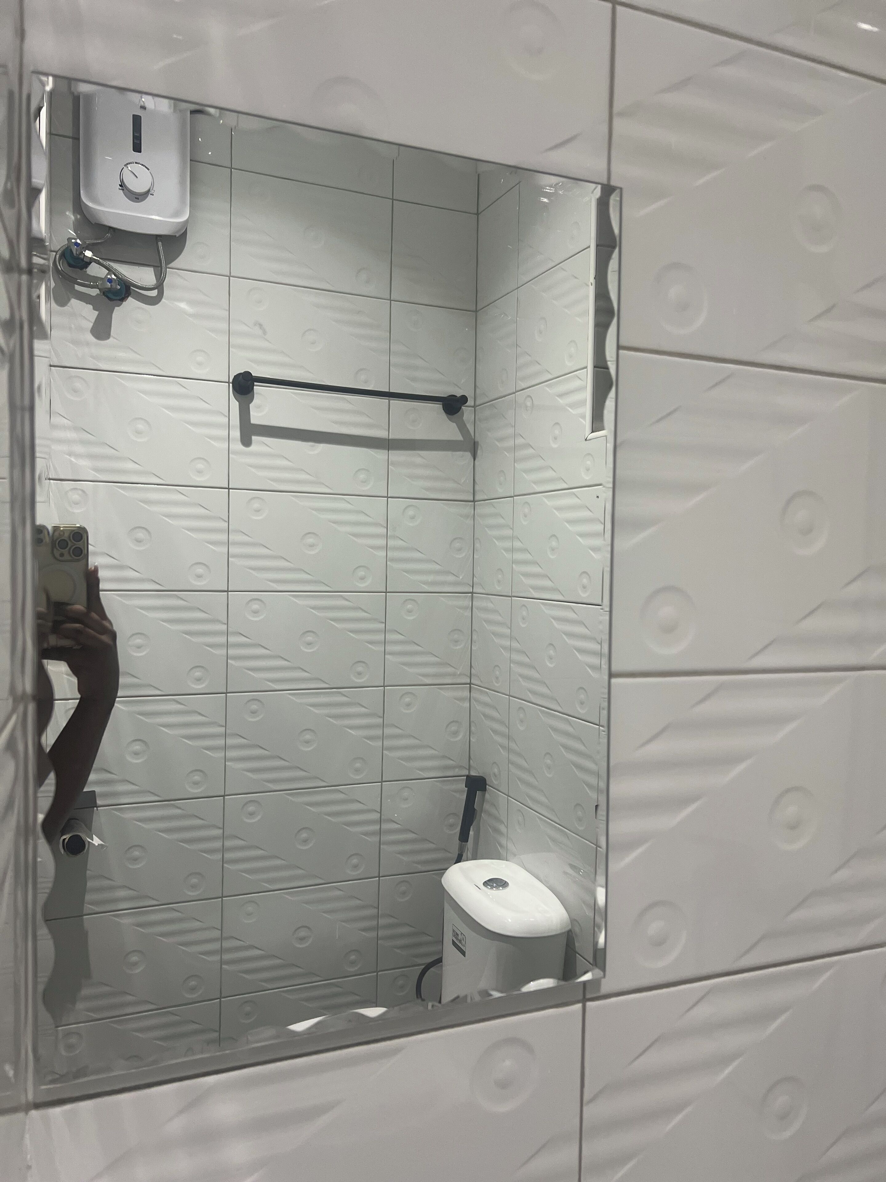 Shower, towels, soap, toilet paper