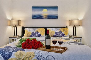 1 bedroom, desk, iron/ironing board, travel cot