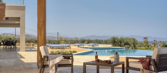 Villa Paradiso Mochlos with 5 Bedrooms, Infinity Pool, Jacuzzi,Olive Tree Garden