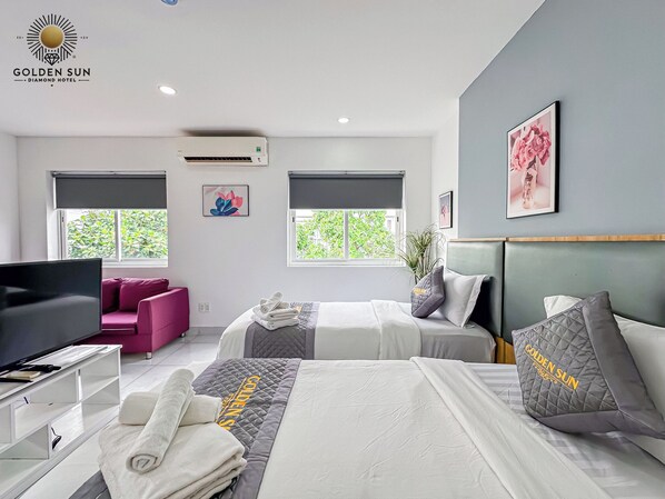 ベーシック ダブルまたはツインルーム ガーデンビュー | セーフティボックス (室内)、デスク、遮光カーテン、防音設備