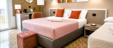 Deluxe Triple Room | Memory foam beds, minibar, desk, laptop workspace