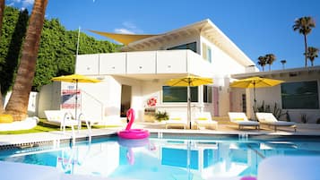 Outdoor pool, open 8:00 AM to 11:00 PM, pool umbrellas, pool loungers