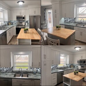 Microwave, oven, stovetop, dishwasher