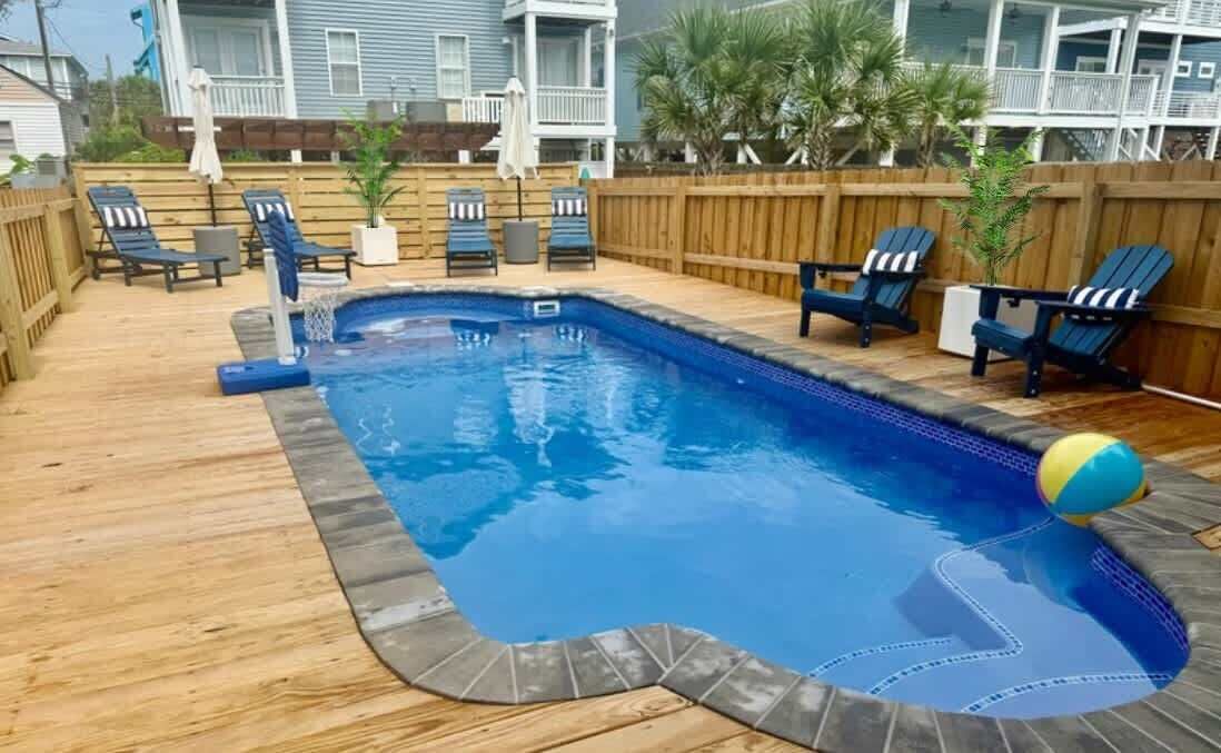 Een verwarmd zwembad