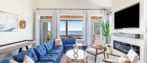 Smart TV, chimenea, videojuegos, reproductor de DVD