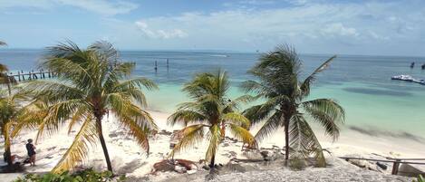 Plage, chaises longues, serviettes de plage