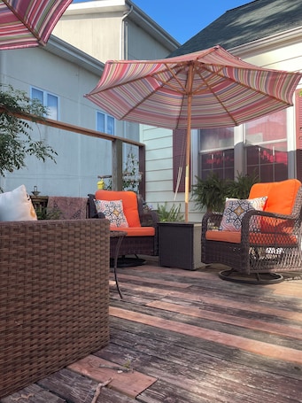 Terrace/patio. Cozy studio located in small town America, Bunker Hill, IL.