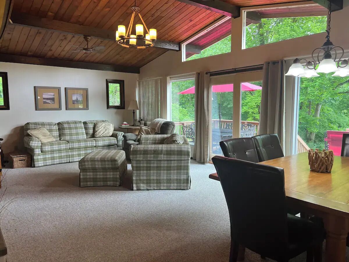 Smart TV, chimenea, reproductor de DVD y libros 