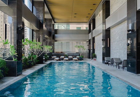 Indoor pool, open 6:30 AM to 10:00 PM, sun loungers