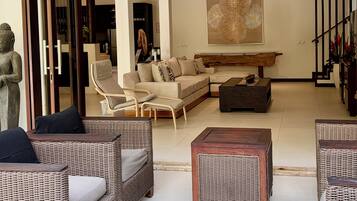 Deluxe Villa, 2 Bedrooms, Private Pool, Garden View | Living area | Flat-screen TV