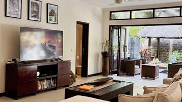 Deluxe Villa, 2 Bedrooms, Private Pool, Garden View | Living area | Flat-screen TV