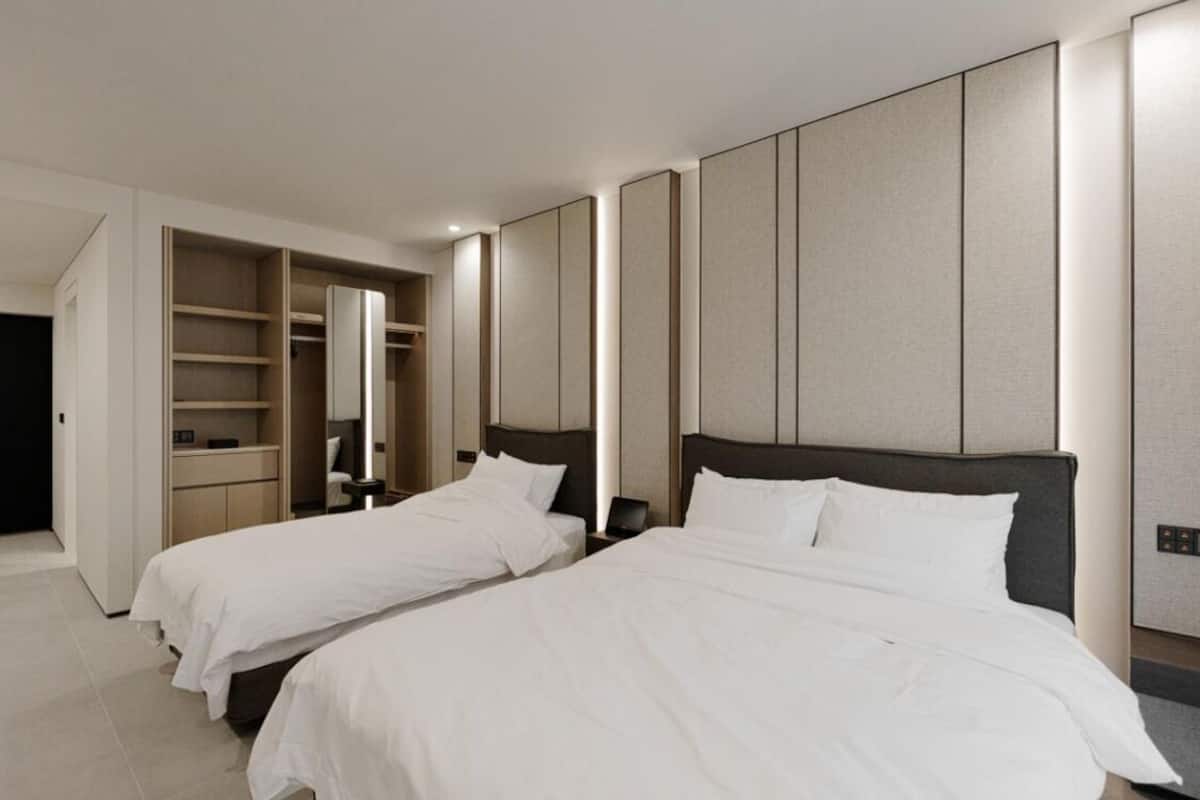 1 habitación, caja de seguridad en la habitación y cortinas blackout