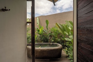 Tent, 2 Bedrooms, Private Pool | Bathroom | Separate tub and shower, rainfall showerhead, designer toiletries