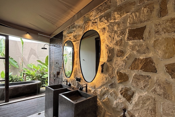 Two Bedroom Riverfront Pool Tent | Bathroom