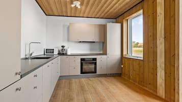 Frigorífico, placa de cocina, lavavajillas y cafetera o tetera