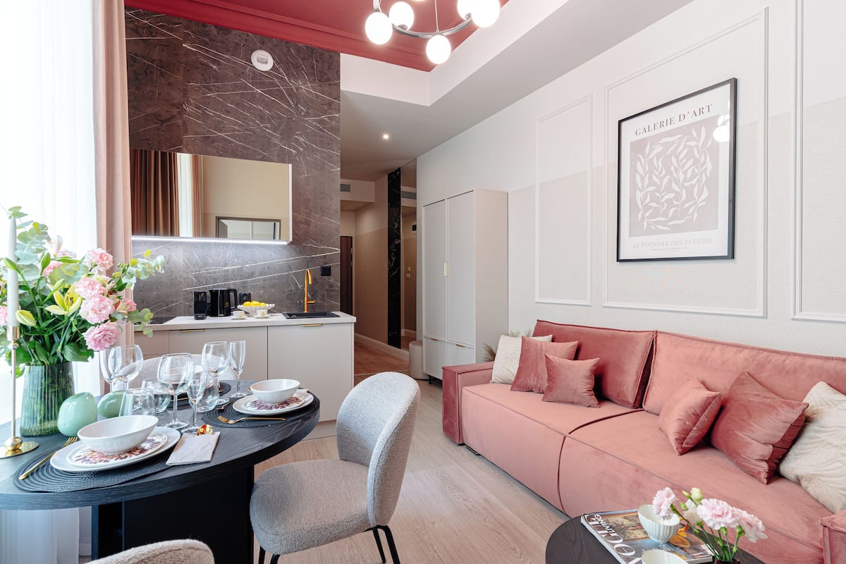 Familie appartement | 1 slaapkamer, lakens van Egyptisch katoen, luxe beddengoed