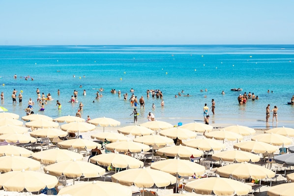 On the beach, white sand, beach bar