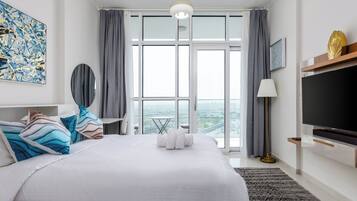 Studio – comfort, balkong, utsikt mot innsjø | Individuelt innredet og wi-fi (inkludert)