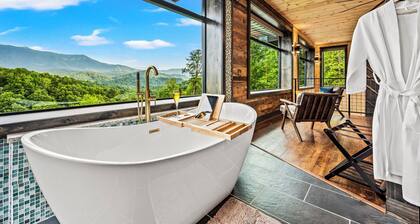 Only rooftop luxury pool chalet in the Smokies. Pool table, sauna, putting green
