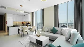 One Bedroom Classic Apartment - Burj Khalifa View | Area soggiorno