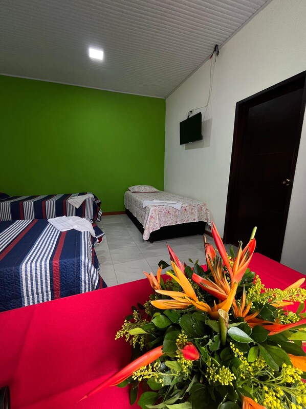3 habitaciones, tabla de planchar con plancha, wifi y ropa de cama 