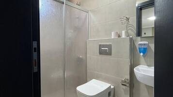 Standard Double Room, Sea View | Bathroom | Shower, hair dryer, towels, soap