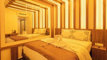 Egyptian cotton sheets, premium bedding, minibar, bed sheets