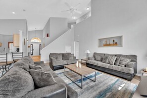 House, Multiple Beds, Pool Access, Pool View (Enchanting Vacation Haven) | Living area | 42-inch flat-screen TV with digital channels - Enchanting Vacation Haven (Davenport)