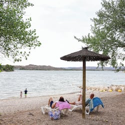 Private beach, sun-loungers, beach umbrellas